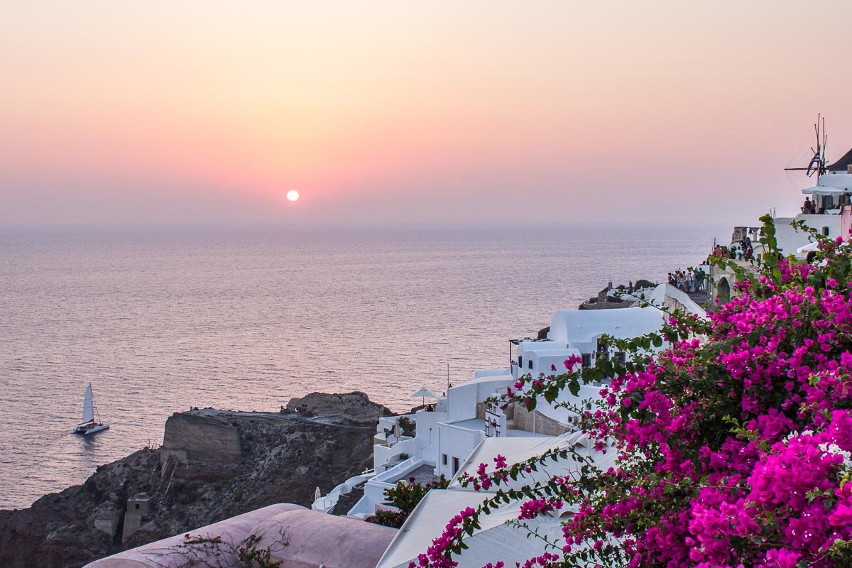 Sunset over Oia, Santorini