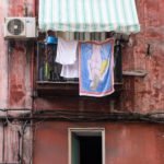 Laundry airing on the street in Naples, Italy