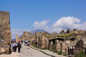 Walking the streets of Pompeii Italy