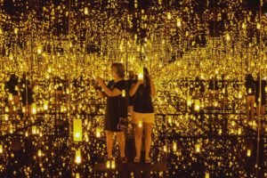 Ashley Boggs at the Kusama exhibit at the MFAH