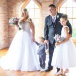 Bride and Groom with the flower girl and ring bearer
