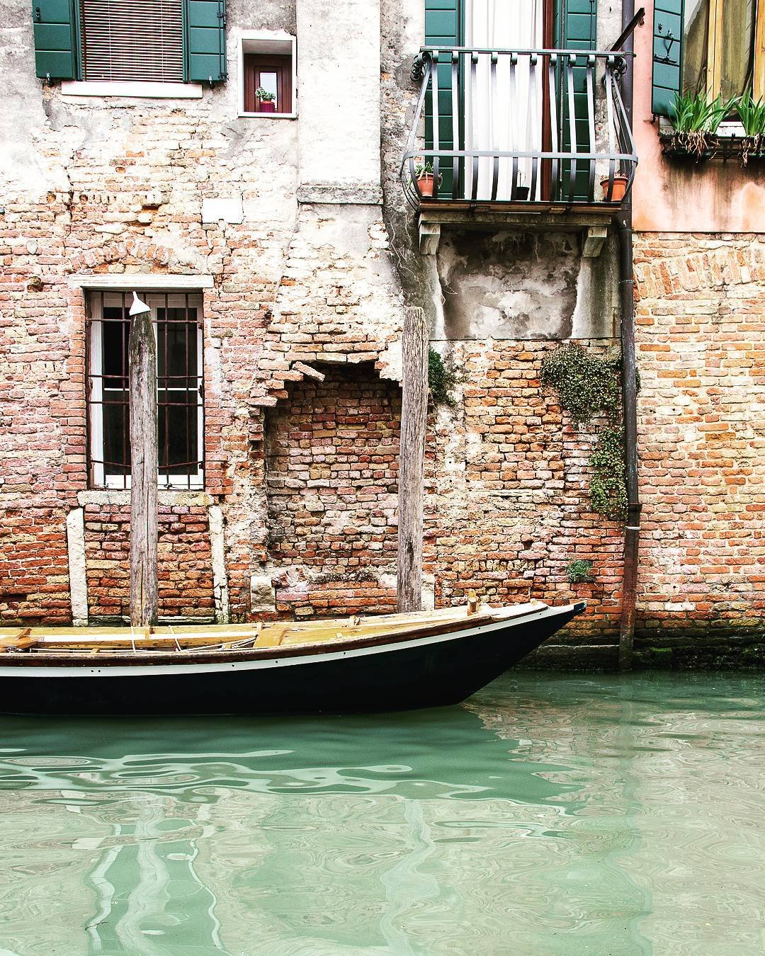 A Boat on the Canals in Venice, Italy