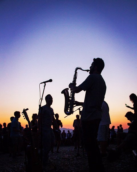 Sunset Saxophone in Granada, Spain